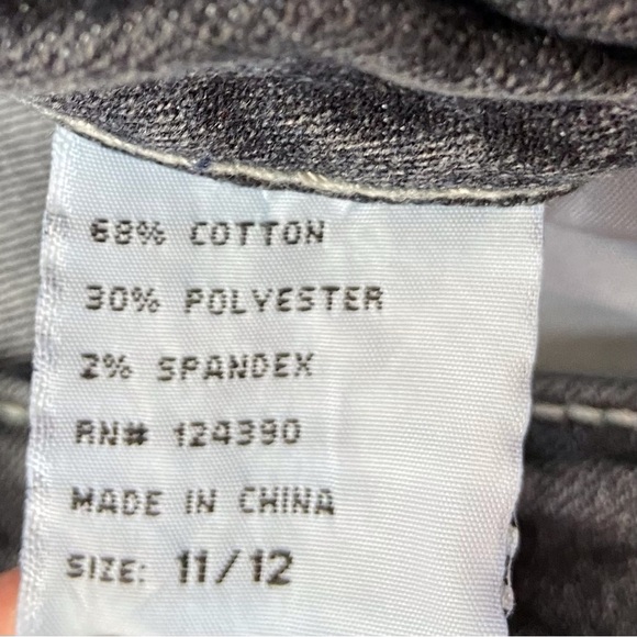 TOUCH Me jeans crystal embellishments flap pockets low rise ripped size 11-12 - Picture 7 of 14